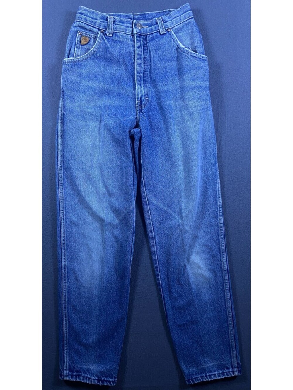 Vintage ZENA Medium Blue Denim High Rise Mom Jeans Size 0 24x30 VTG Nice Fade!